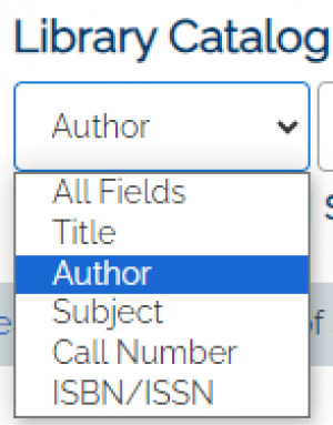 Library Catalog in the Author Drop Down Menu