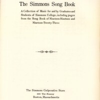 Title page of the 1935 Simmons Song Book