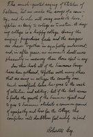Dedication of Simmons Song Book by Robert M. Gay