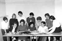 Microcosm staff reviewing yearbook 1959.jpg