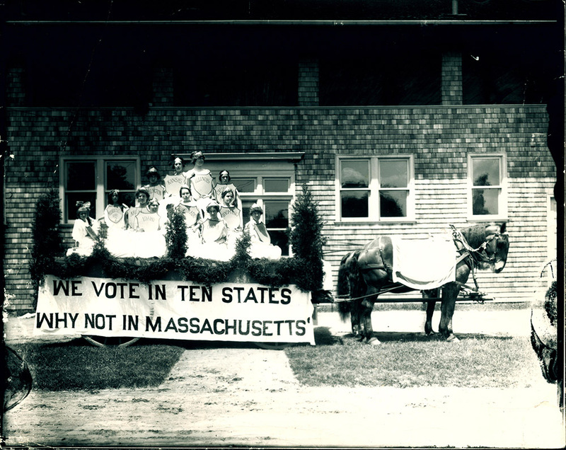 Women protest for the right to vote in 1915 at Massachusetts College of Agriculture - Amherst