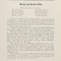 The Social and Civic League, 1917
